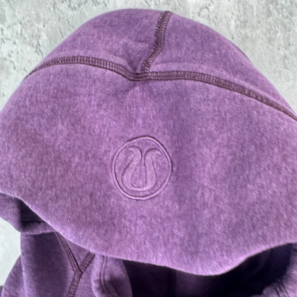 Lululemon Scuba Hoodie Womens 4 Purple Full Zip Fleece Thumbholes Logo Jacket